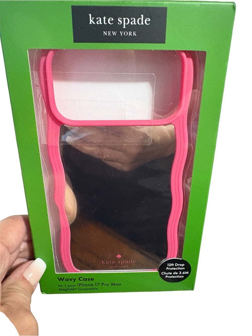 kate spade IPhone 17Pro Max Pink Wavy-Edge MagSafe iPhone Case